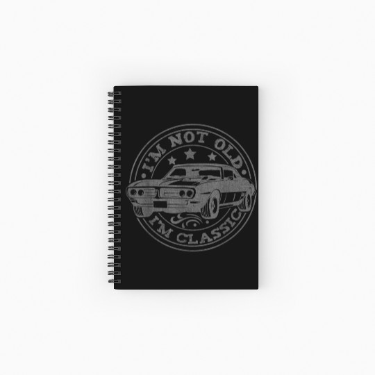 Classic Car Birthday Graphic Spiral Notebooks   Ruled Line