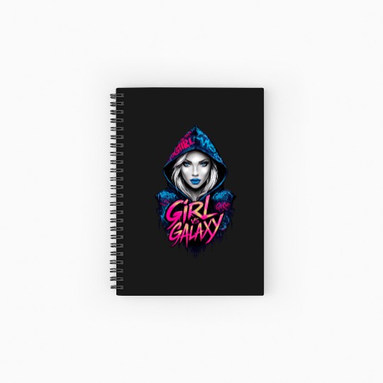 Girl Vs galaxy Spiral Notebooks   Ruled Line