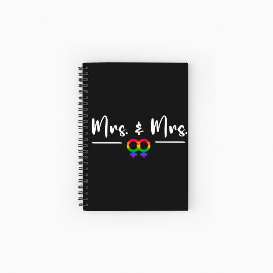 Gay Lesbian LGBT Wedding for Mr and Mrs Honeymoon Spiral Notebooks   Ruled Line
