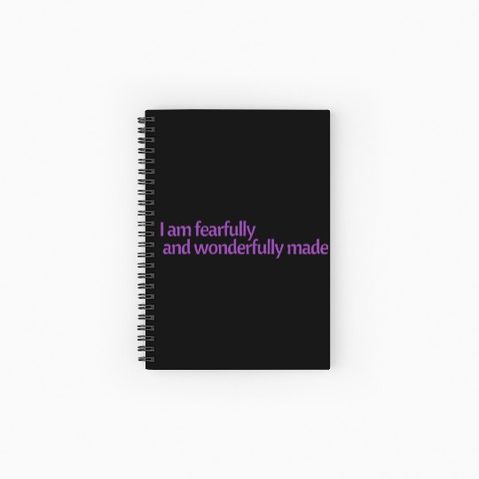 I am fearfully and wonderfully made affirmation Spiral Notebooks   Ruled Line