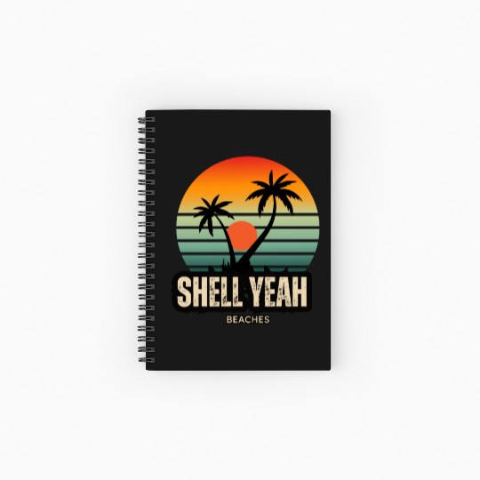 Shell Yeah Beaches Sunset Serenity Summer Holidays Spiral Notebooks   Ruled Line