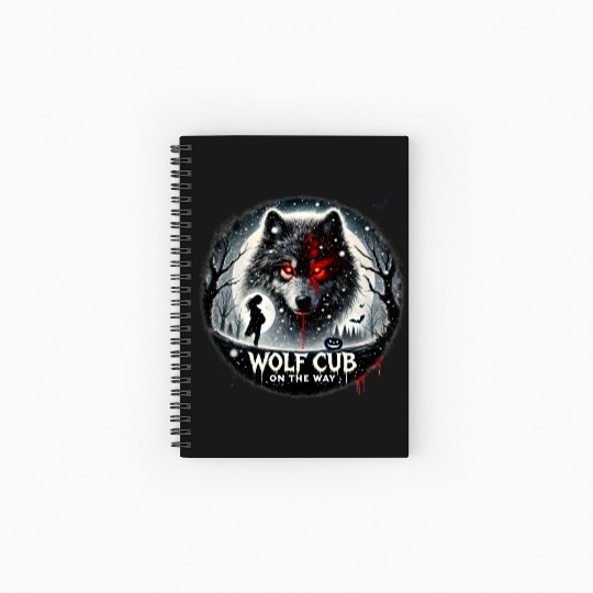 Wolf Cub on the Way Announcement Spiral Notebooks   Ruled Line