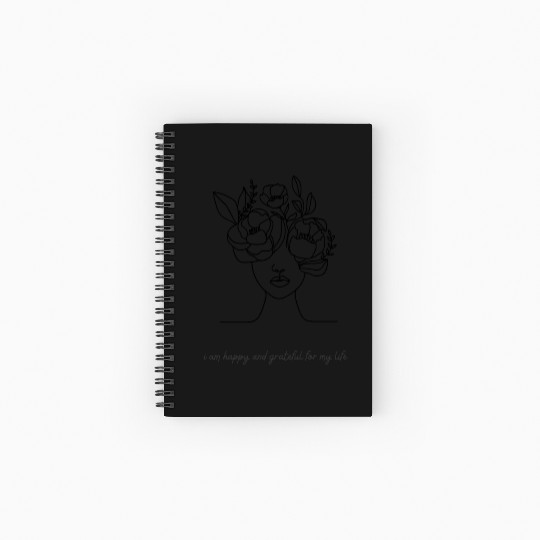 I Am Happy and Grateful for My Life: Positive Quot Spiral Notebooks   Ruled Line