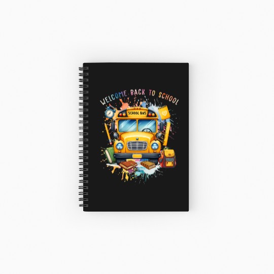 Welcome back to school School Bus Spiral Notebooks   Ruled Line