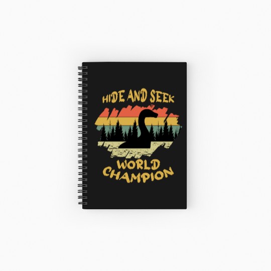 Hide Seek Champion Nessie Loch Ness Cryptid Retro Spiral Notebooks   Ruled Line