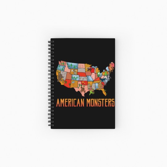 American Monsters Cryptid Monsters Myth Creatures Spiral Notebooks   Ruled Line