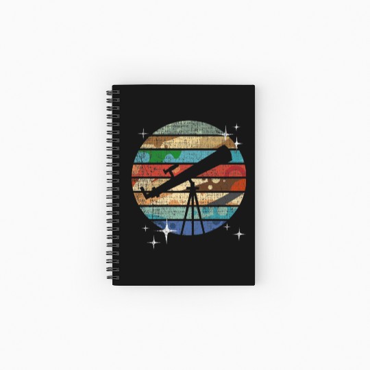 Planets Of Solar System Telescope Astronomy Spiral Notebooks   Ruled Line