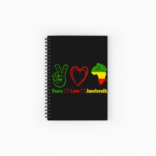 Peace Love Juneteenth,Black Culture,Black History Spiral Notebooks   Ruled Line
