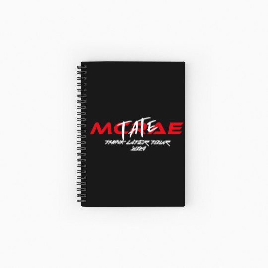 Tate McRae V5 Think Later Tour Spiral Notebooks   Ruled Line