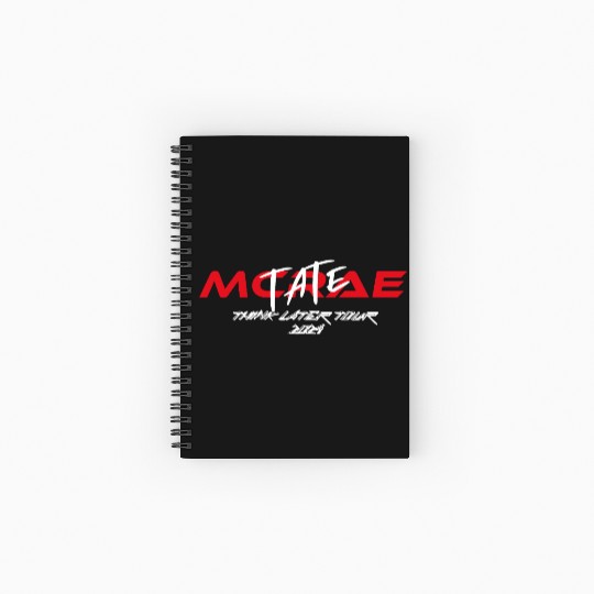 Tate McRae V5 Think Later Tour Spiral Notebooks   Ruled Line