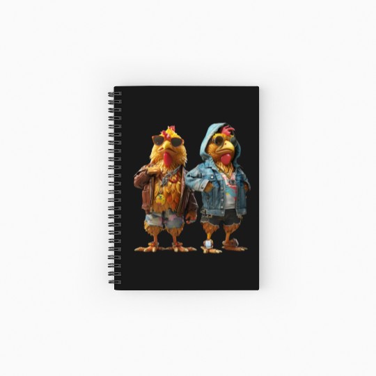 Hip chickens rocking fashionable Spiral Notebooks   Ruled Line