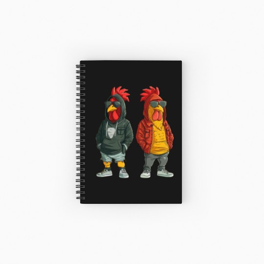 Fashionable chickens in hip streetwear Spiral Notebooks   Ruled Line