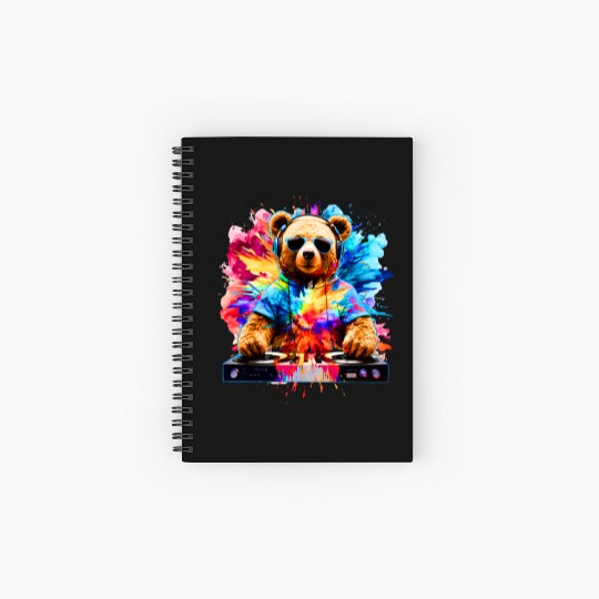 Rave Techno House Party EDM Festival Goa Electro Spiral Notebooks   Ruled Line