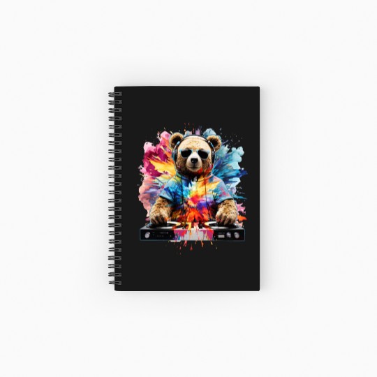 Rave Techno House Party EDM Festival Goa Electro Spiral Notebooks   Ruled Line