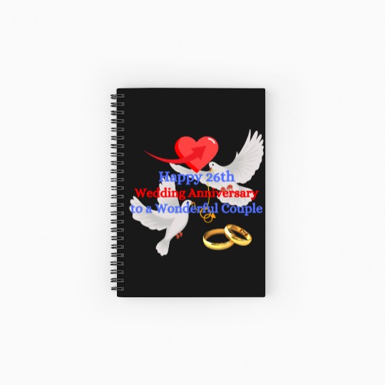 wedding Anniversary 26th Spiral Notebooks   Ruled Line