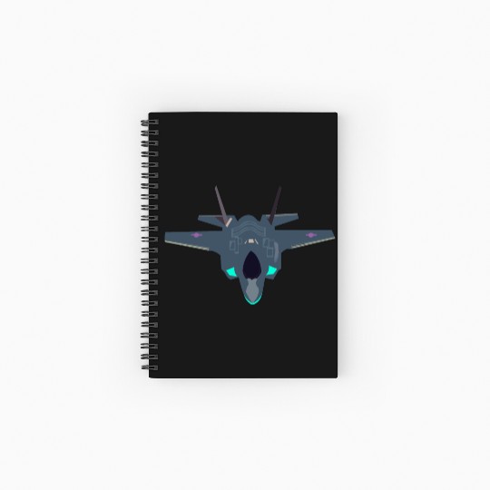 Stealthy F-35 Fighter Jet Design Spiral Notebooks   Ruled Line