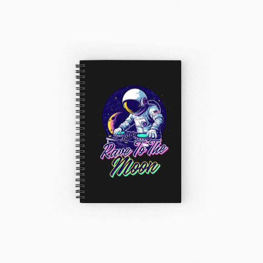 EDM Festival Rave To The Moon Spiral Notebooks   Ruled Line