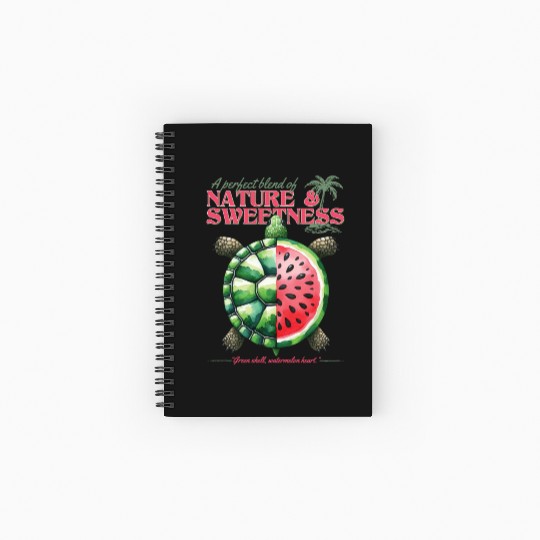 Watermelon Turtle Lover Funny Summer Design Spiral Notebooks   Ruled Line
