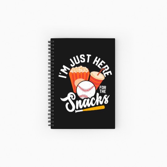 I'm Just Here For The Snacks Sport Fan Baseball Spiral Notebooks   Ruled Line