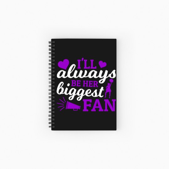 Always Her Fan Cheer Mom Cheerleading Mother's Day Spiral Notebooks   Ruled Line