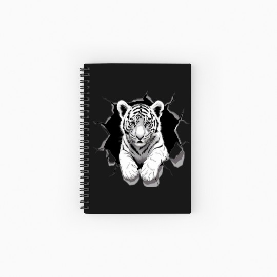 peeking tiger cub Spiral Notebooks   Ruled Line