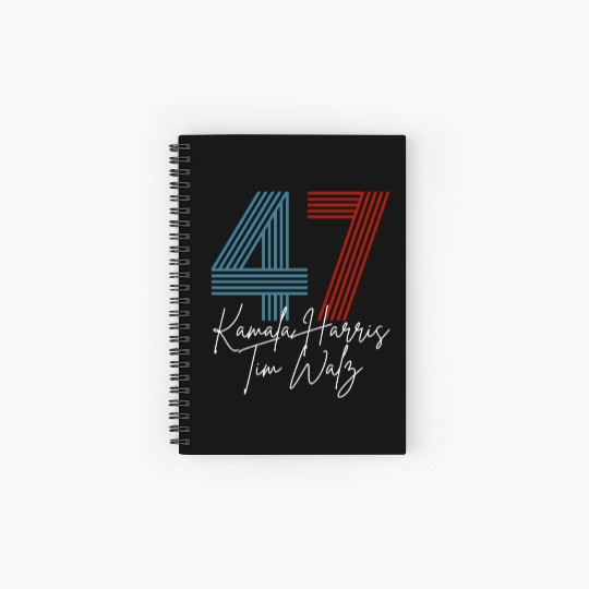Kamala Harris 47th President USA America 2024 Spiral Notebooks   Ruled Line