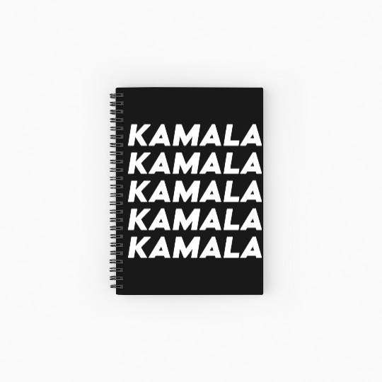 Kamala Harris Election 2024 White Typography Spiral Notebooks   Ruled Line