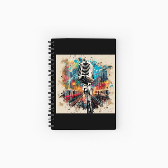 NYC Microphone AT Subway Spiral Notebooks   Ruled Line