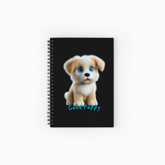 Adorable Blue-Eyed Puppy Spiral Notebooks   Ruled Line