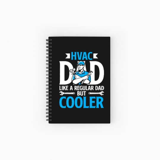 HVAC Dad But Cooler HVAC Technician Fathers Day Spiral Notebooks   Ruled Line