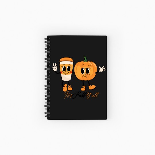 Retro It's Fall Y'all - Pumpkin Spice Latte Spiral Notebooks   Ruled Line