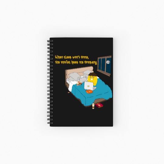 When sleep won t come the movies keep me company Spiral Notebooks   Ruled Line