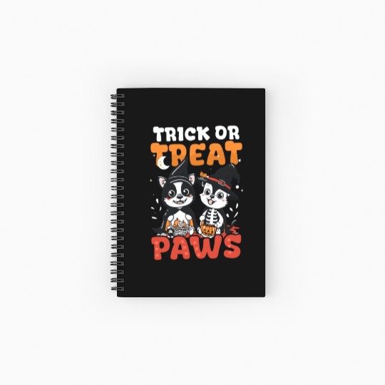 Halloween Dog Trick Or Treat Paws Spiral Notebooks   Ruled Line