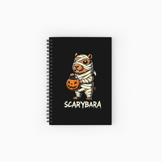 Cute Capybara Mummy Trick or Treat Halloween Spiral Notebooks   Ruled Line