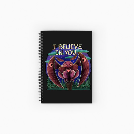 The Mothman Cryptid believe in you cute creature Spiral Notebooks   Ruled Line