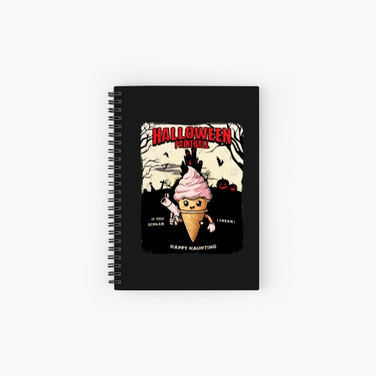 TRICK OR TREAT Icecream screaming at the paintball Spiral Notebooks   Ruled Line