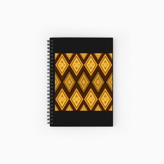 Ancient Gold Diamond Pattern, indigenous art Spiral Notebooks   Ruled Line