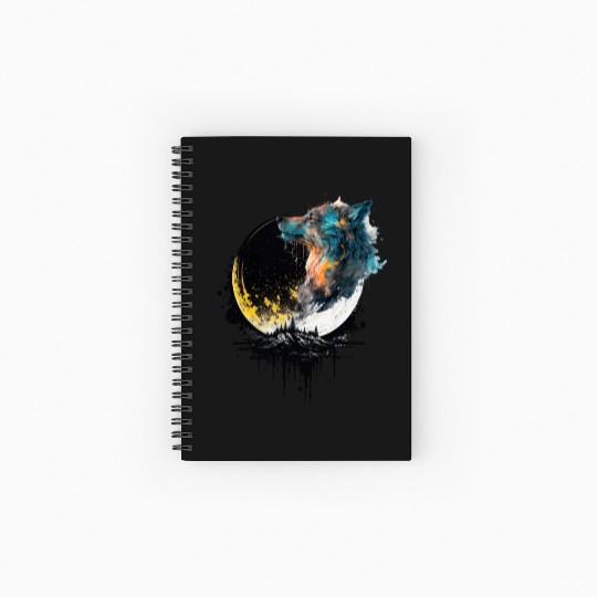Fullmoon Wolf Spiral Notebooks   Ruled Line