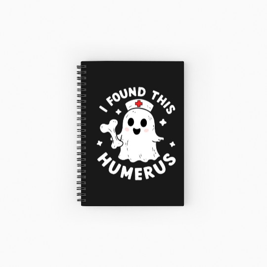I Found This Humerus Funny Halloween For Nurses Spiral Notebooks   Ruled Line