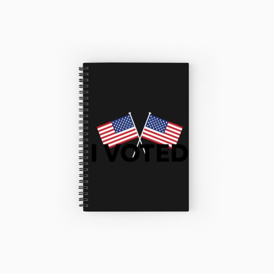 I Voted - Patriotic US Flag Election Day Design Spiral Notebooks   Ruled Line