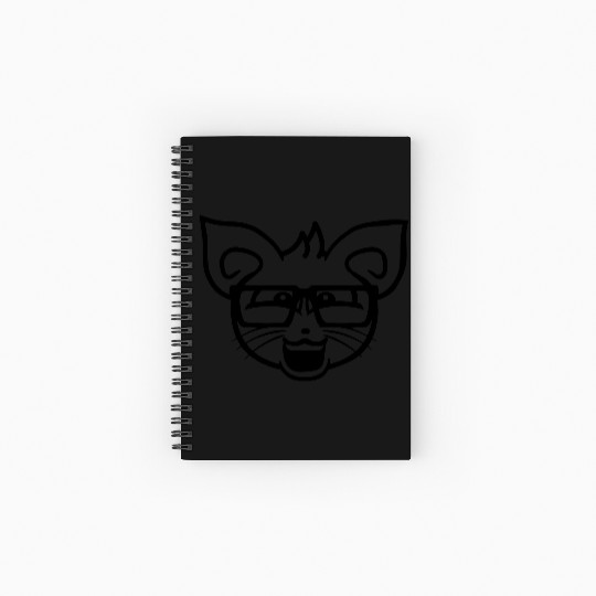 Nerd Cat Horn-rimmed Glasses Geek Smart Kitten Fun Spiral Notebooks   Ruled Line