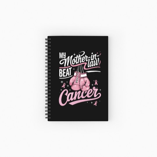 My Mother-In-Law Beat Cancer Breast Cancer Spiral Notebooks   Ruled Line