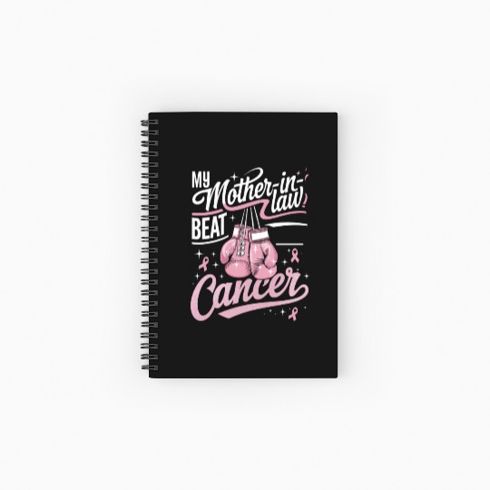 My Mother-In-Law Beat Cancer Breast Cancer Spiral Notebooks   Ruled Line