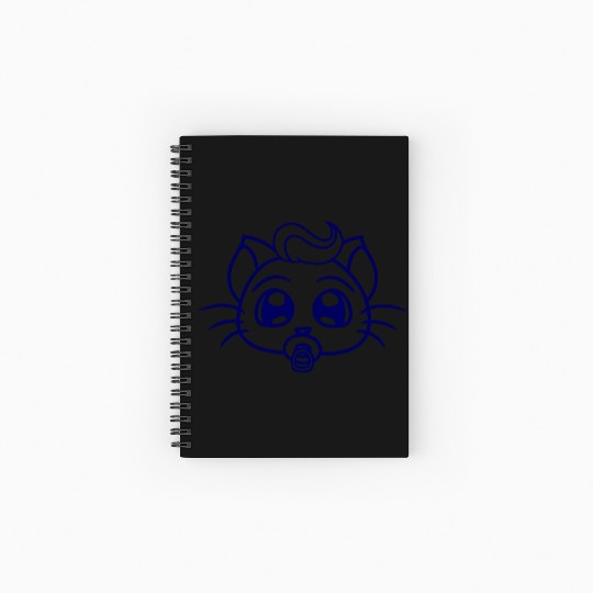 Baby Cat Cute Pacifier Kitten Toddler Child Face Spiral Notebooks   Ruled Line