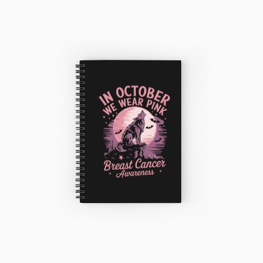 Breast Cancer Design - Wolf Spiral Notebooks   Ruled Line