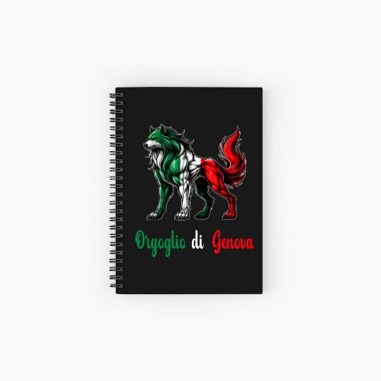 The pride of Genoa Italy flag Spiral Notebooks   Ruled Line