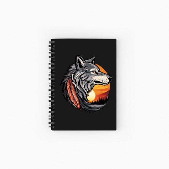 The Strongest Wolf design. Spiral Notebooks   Ruled Line