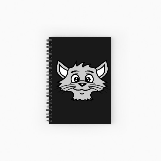 Pretty Cat Looks Happy Cool Lovely Smiling Face Spiral Notebooks   Ruled Line