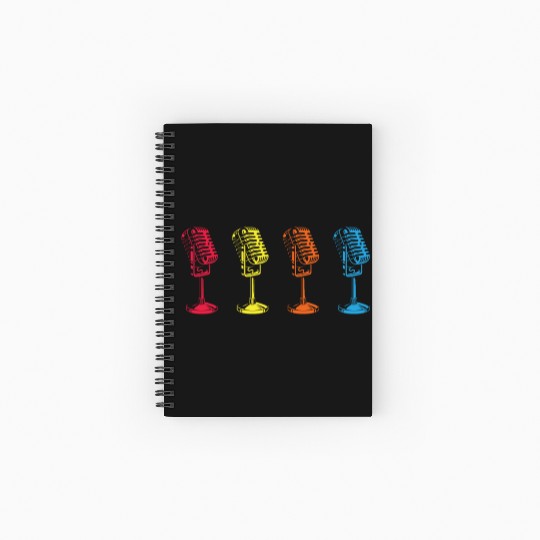 Retro Microphone Pop Art Colorful Spiral Notebooks   Ruled Line