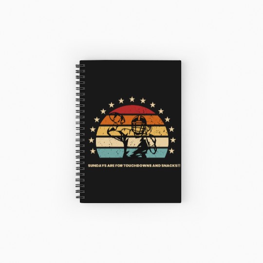 Sundays Are for Touchdowns and Snacks Spiral Notebooks   Ruled Line